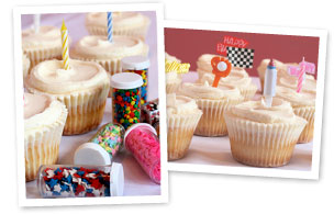 Decorated gourmet cupcakes for birthdays and other events