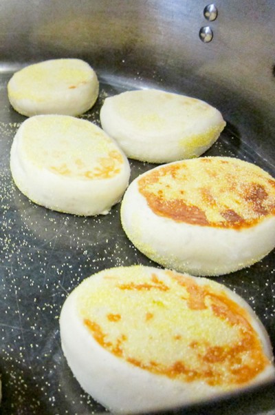 English Muffins in pan